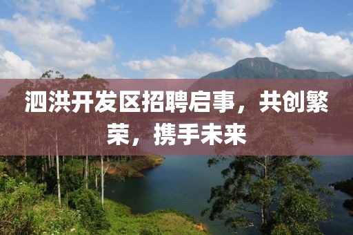 泗洪开发区招聘启事，共创繁荣，携手未来