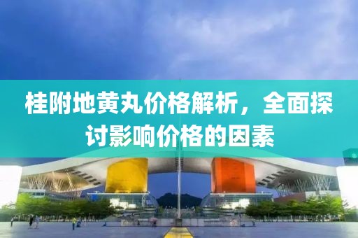 桂附地黄丸价格解析，全面探讨影响价格的因素