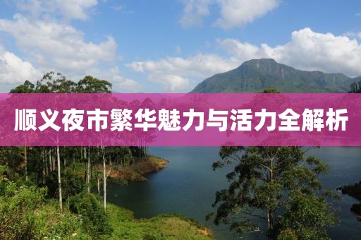 顺义夜市繁华魅力与活力全解析
