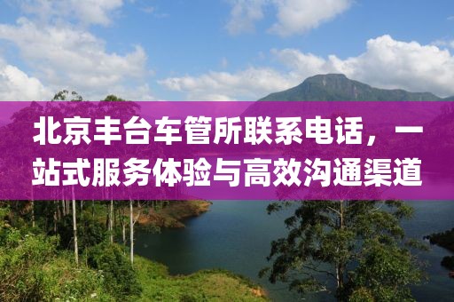 北京丰台车管所联系电话，一站式服务体验与高效沟通渠道
