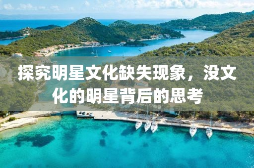 探究明星文化缺失现象，没文化的明星背后的思考