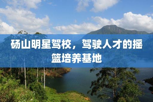 砀山明星驾校，驾驶人才的摇篮培养基地