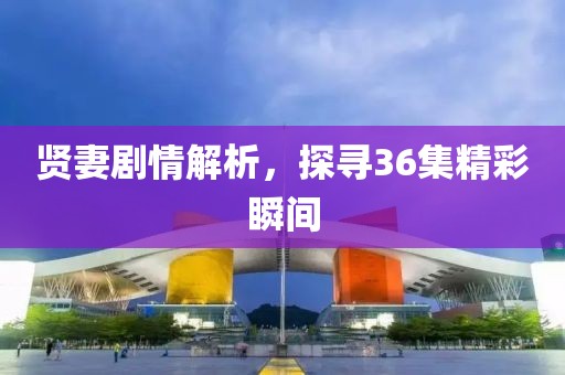 贤妻剧情解析，探寻36集精彩瞬间