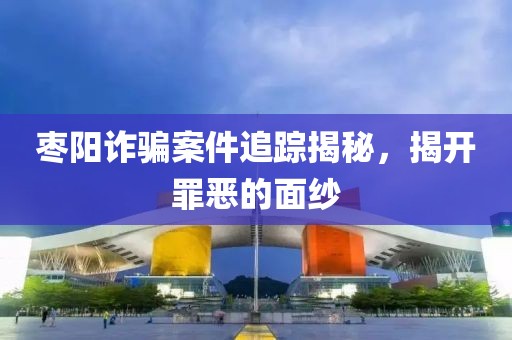 枣阳诈骗案件追踪揭秘，揭开罪恶的面纱
