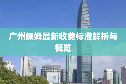 广州保姆最新收费标准解析与概览