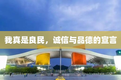 我真是良民，诚信与品德的宣言