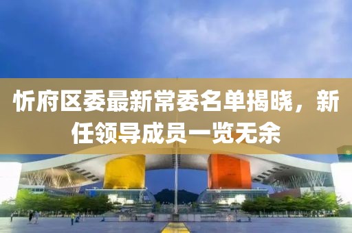 忻府区委最新常委名单揭晓，新任领导成员一览无余