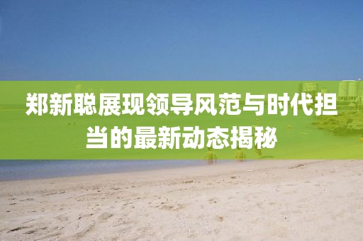 郑新聪展现领导风范与时代担当的最新动态揭秘