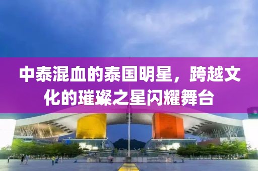 中泰混血的泰国明星，跨越文化的璀璨之星闪耀舞台