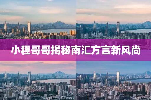 小程哥哥揭秘南汇方言新风尚