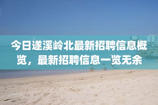 今日遂溪岭北最新招聘信息概览，最新招聘信息一览无余