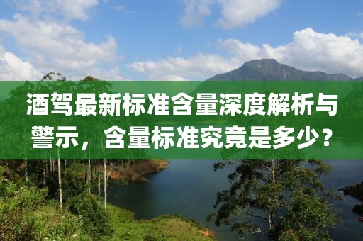 酒驾最新标准含量深度解析与警示，含量标准究竟是多少？
