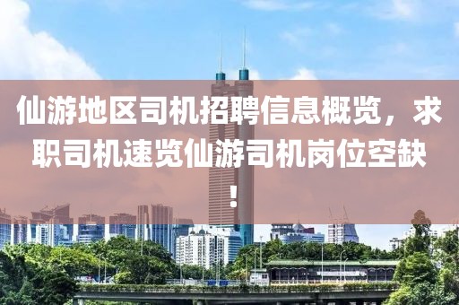 仙游地区司机招聘信息概览，求职司机速览仙游司机岗位空缺！