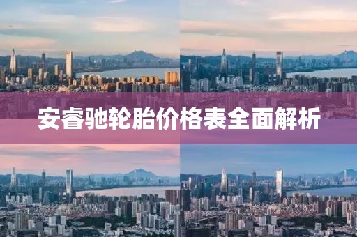 安睿驰轮胎价格表全面解析