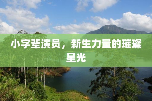 小字辈演员，新生力量的璀璨星光