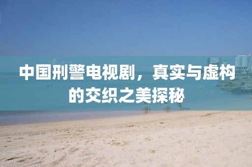 中国刑警电视剧，真实与虚构的交织之美探秘