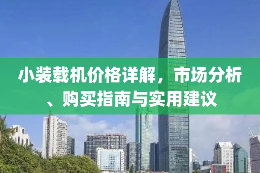 小装载机价格详解，市场分析、购买指南与实用建议