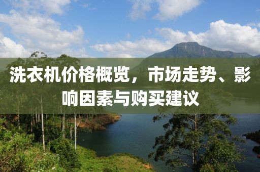 洗衣机价格概览，市场走势、影响因素与购买建议