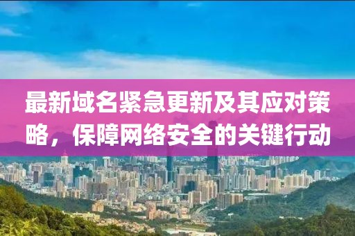 最新域名紧急更新及其应对策略，保障网络安全的关键行动