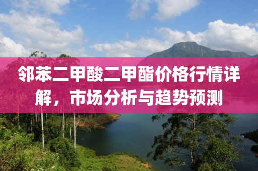 邻苯二甲酸二甲酯价格行情详解，市场分析与趋势预测