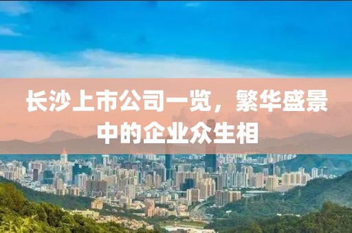 长沙上市公司一览，繁华盛景中的企业众生相