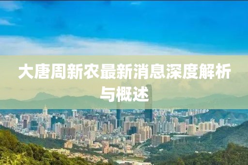 大唐周新农最新消息深度解析与概述
