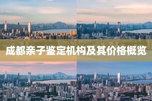 成都亲子鉴定机构及其价格概览