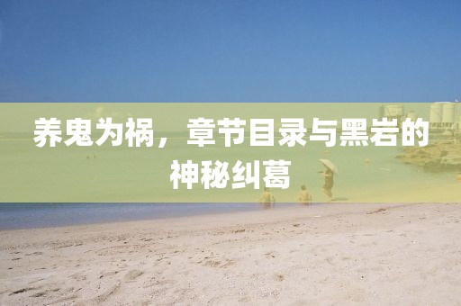 养鬼为祸，章节目录与黑岩的神秘纠葛