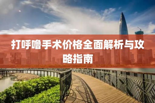 打呼噜手术价格全面解析与攻略指南
