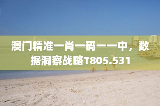 澳门精准一肖一码一一中，数据洞察战略T805.531