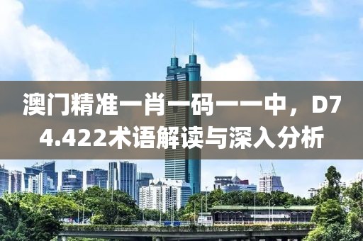 澳门精准一肖一码一一中，D74.422术语解读与深入分析