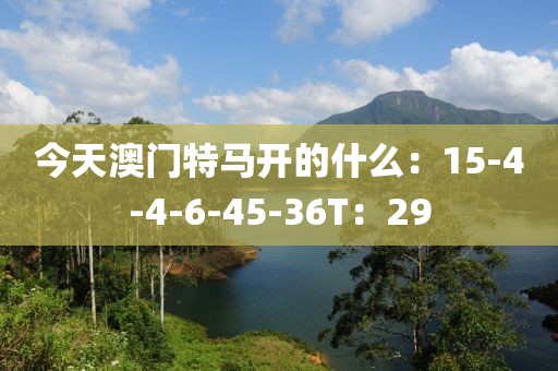 今天澳门特马开的什么：15-4-4-6-45-36T：29