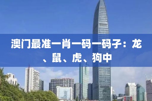 澳门最准一肖一码一码孑：龙、鼠、虎、狗中