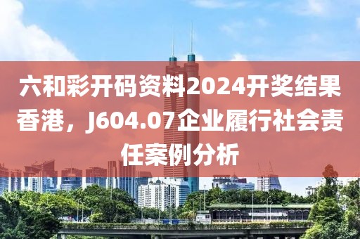 六和彩开码资料2024开奖结果香港，J604.07企业履行社会责任案例分析