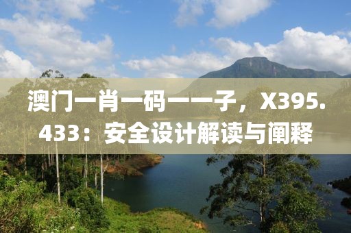 澳门一肖一码一一子，X395.433：安全设计解读与阐释
