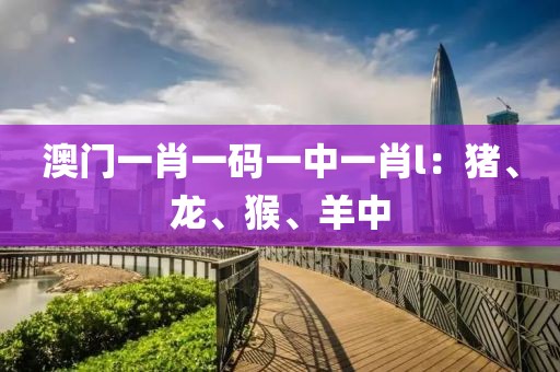 澳门一肖一码一中一肖l：猪、龙、猴、羊中