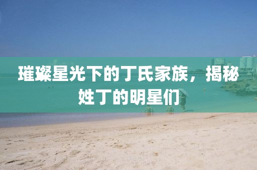 璀璨星光下的丁氏家族，揭秘姓丁的明星们