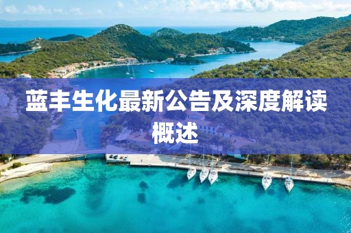 蓝丰生化最新公告及深度解读概述