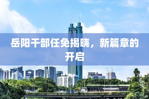 岳阳干部任免揭晓，新篇章的开启