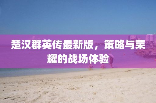 楚汉群英传最新版，策略与荣耀的战场体验