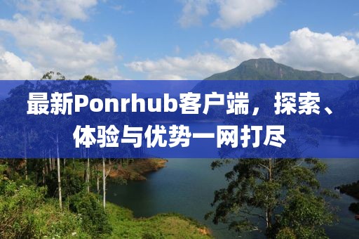 最新Ponrhub客户端，探索、体验与优势一网打尽